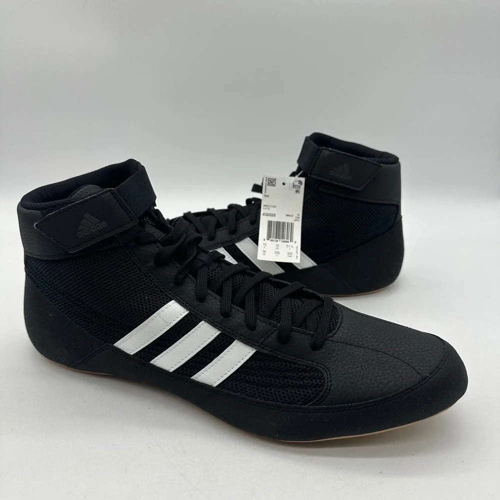 Adidas AQ3325 Mens Size 16 HVC 2 Wrestling MMA Boxing Black White Stripes Shoes